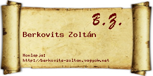 Berkovits Zoltán névjegykártya