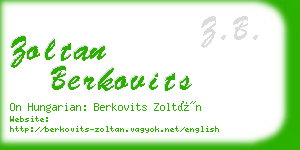 zoltan berkovits business card